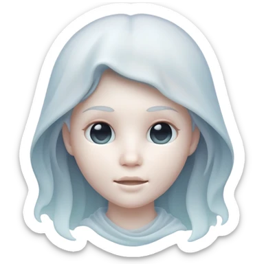 ghostly, detailed image with a dreamy atmosphere, cool tones in memoji sticker