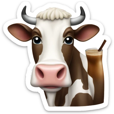 cow holding an espresso martini  sticker