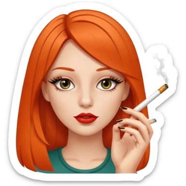 That girl long nails and lashes smoking a blunt sticker