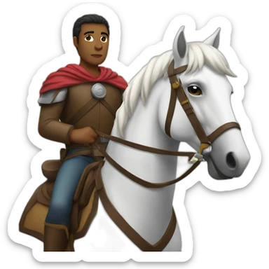 a hero on a horse sticker