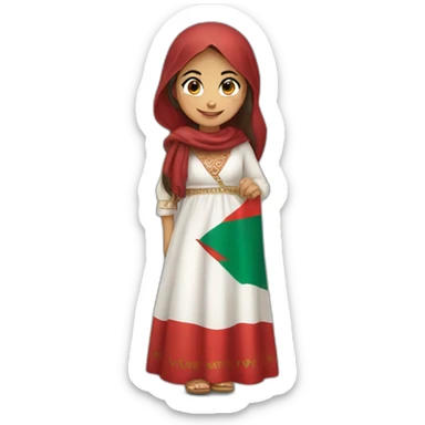 Une fille marocaine avec le drapeau du Maroc sticker