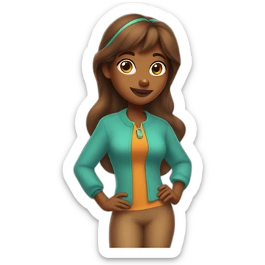 Brown Girl in a Scooby Doo costume sticker