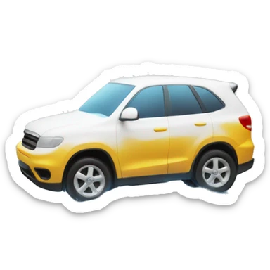 The car is in foam, it is washed sticker