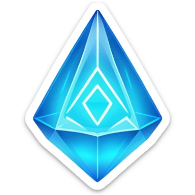 neon blue glowing plumbob sticker