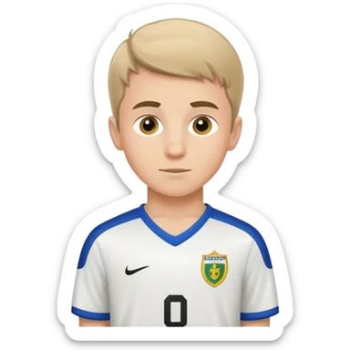 boy in soccer uniform sticker