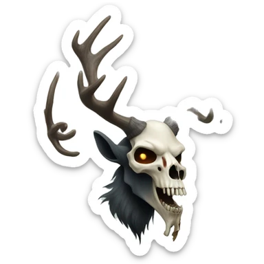 Wendigo with deer skull sticker