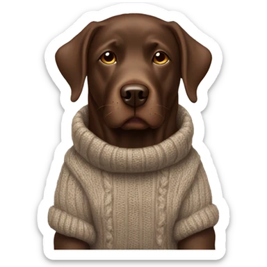 Chocolate lab wearing sweater sticker