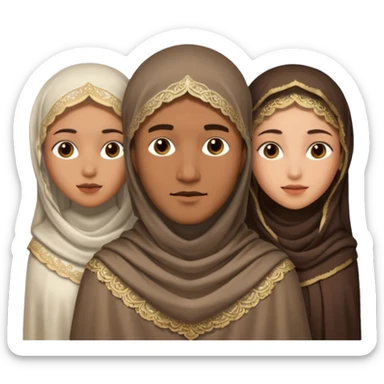 polygynie 1 man 3 veiled women sticker