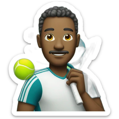 a man playing tennis sticker