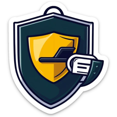 Password manager document with shield sticker