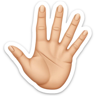 Help me generate and design a finger emoji. The requirements are as follows: the hand gesture is horizontal, with the index finger and middle finger joined together, and the remaining fingers are tucked in sticker