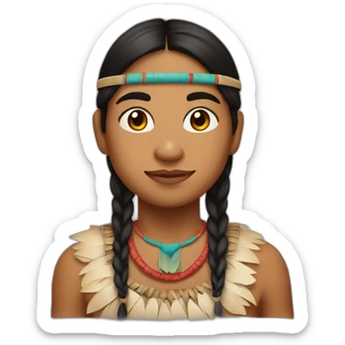 Emoji de un joven indigena con corona sticker