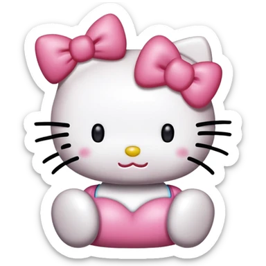 hello kitty with sigh saying “happy birthday big booty juju” sticker