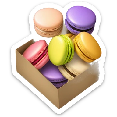A box of varied french macarons sticker