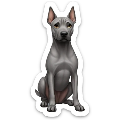 Dog gray Thai Ridgeback full body sticker