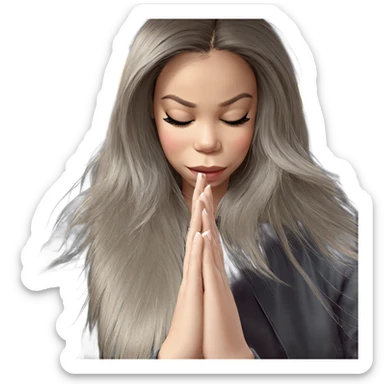 girl with closed eyes sticker