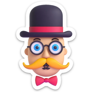 quantum physics particle with a mustache and monocle sticker
