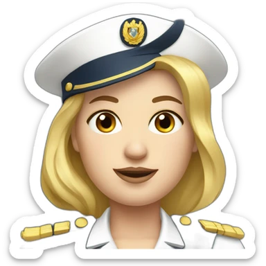 Fat blonde French navy officer sticker