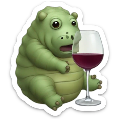 tardigrade drinking wine sticker
