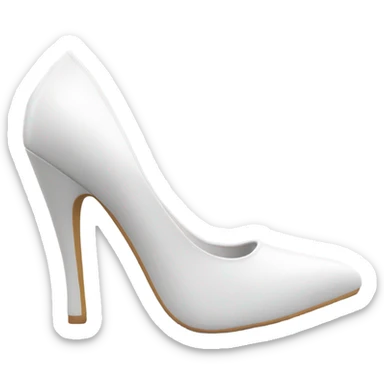white latex mid heel shoe front sticker