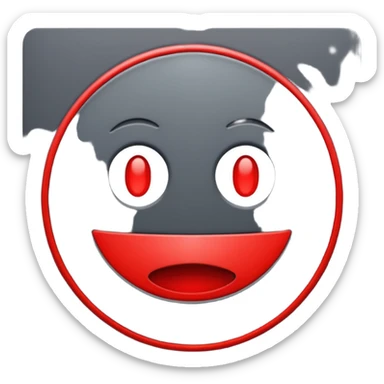 Create a font style for an FM radio station. Use dark gray and red colors. On one side, include a circle to fit the media outlet's logo. sticker