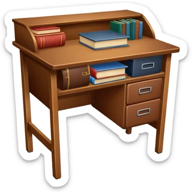 brown school desk sticker