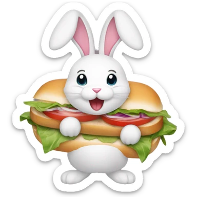 Gyros sandwich held by bunny rabbit sticker