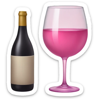 pink glass of wine  sticker