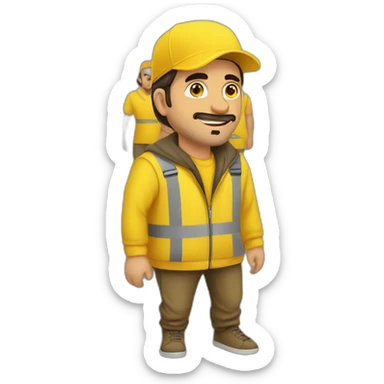 Armenian men in yellow clothing in public trasnport sticker