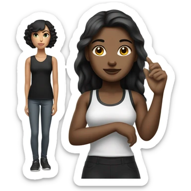 realistic sleek thick black puma - girl  sticker