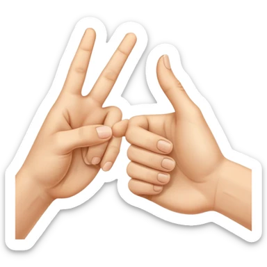 Uma mão apontando com o dedo indicador pra palma de outra mão  sticker