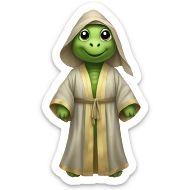 A turtle wearing a robe sticker