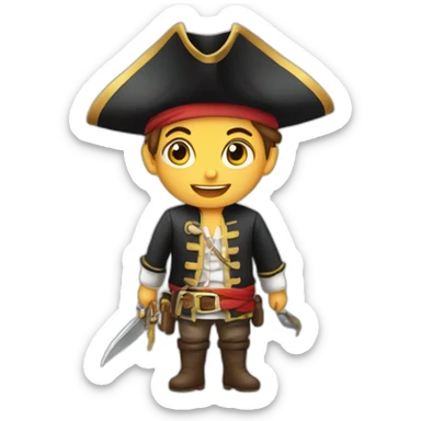 Niño disfrazado de pirata sticker