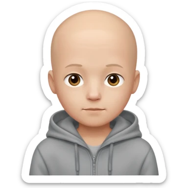 CUte bald boy in hoody sticker