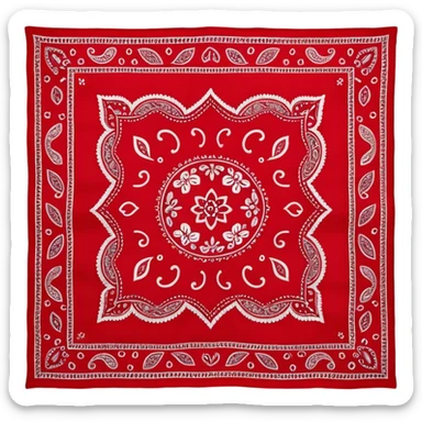 Red paisley bandana, bandana sticker