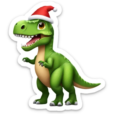 Dinosaur wearing a Santa costume sticker