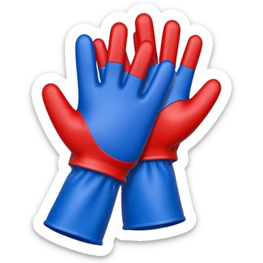 Hand glove celebration in blue (#00A3E0) and red (#F9423A)  sticker