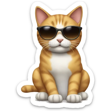 Cat with sunglasses sticker