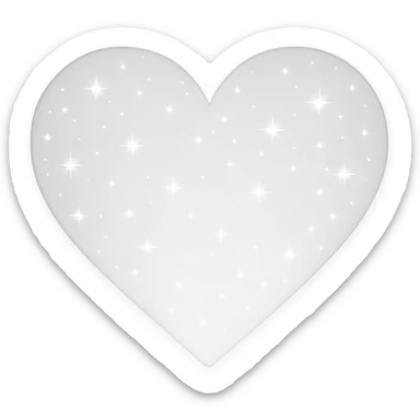 Modify the heart with a night sky gradient to white night theme with a white gradient, more stars, and a soft glow. Remove the background entirely  sticker