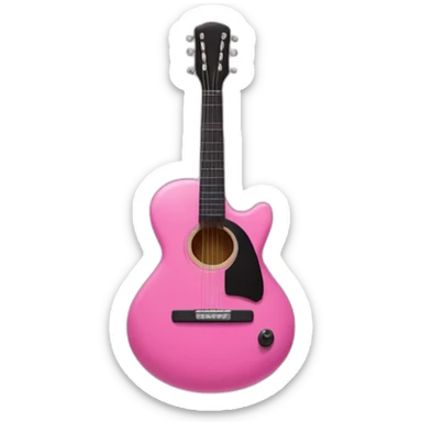 Black guitar with a thin coquette pink bow  sticker
