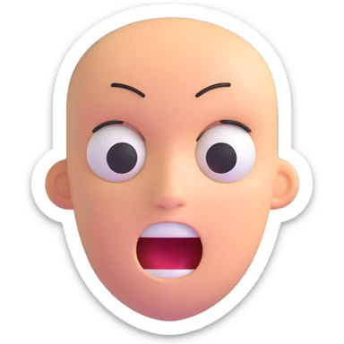 shocked face with head thrown back, whiplash motion lines sticker