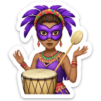 Masked Festival Drummer woman sticker