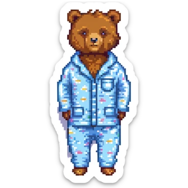 bear in pajamas sticker