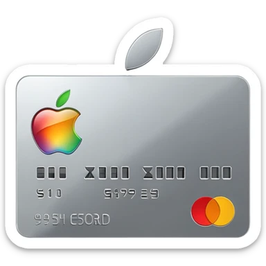 Shiny silver Apple credit card sticker