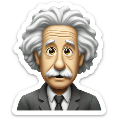 Einstein on the background of a board with formulas sticker