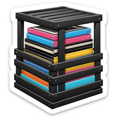 A crate of vinyl lps sticker