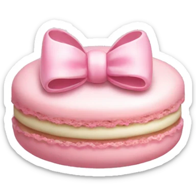 Pastel pink macaron with bow sticker