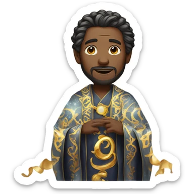 Man wearing magical robe sticker