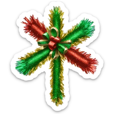 christmas tinsel sticker