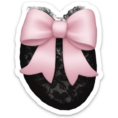 Black lace sock with soft pink bow sticker